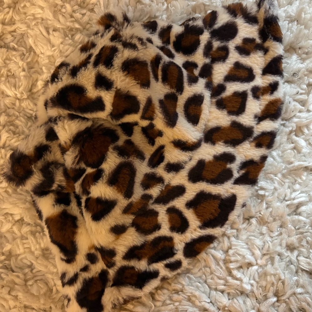 Leopard Print Faux Fur Hat With Ears